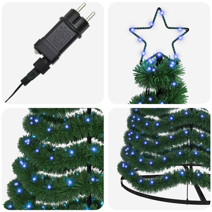 LED Tinsel Christmas Tree with Base EKENAS 250 cm 370 LEDs Blue