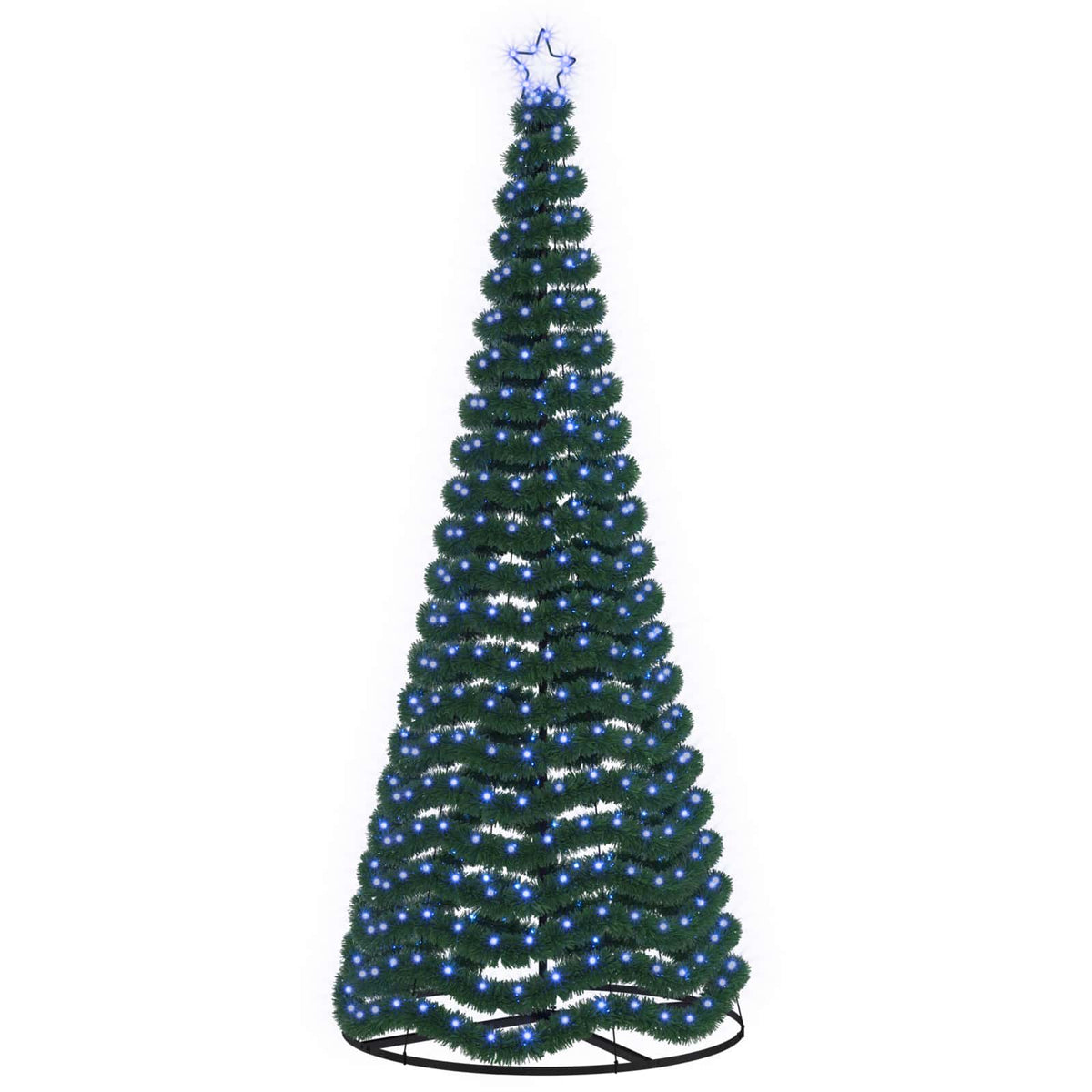 LED Tinsel Christmas Tree with Base EKENAS 250 cm 370 LEDs Blue