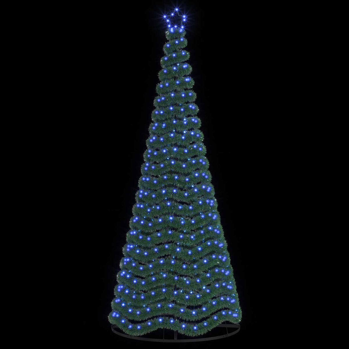 LED Tinsel Christmas Tree with Base EKENAS 250 cm 370 LEDs Blue