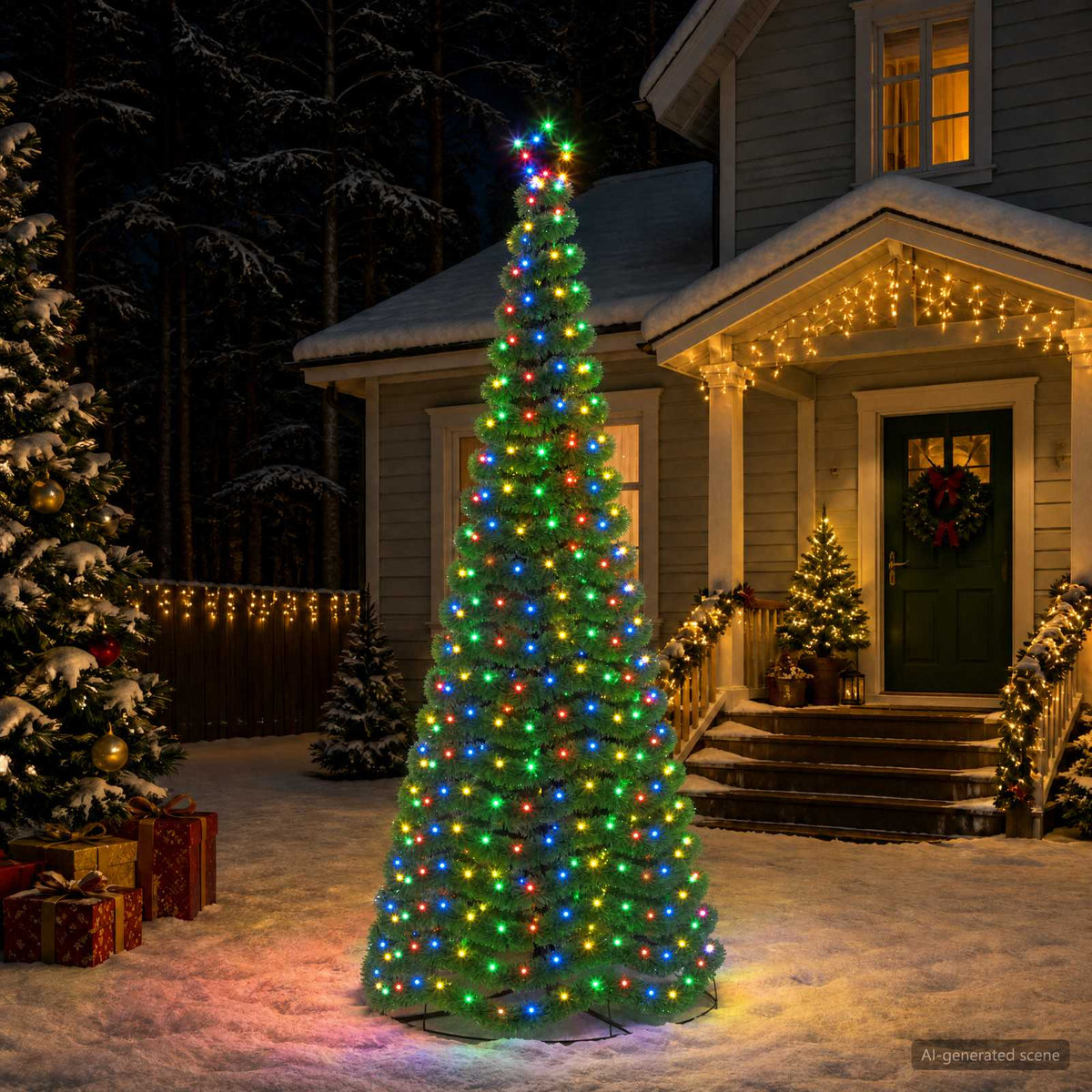 LED Tinsel Christmas Tree with Base EKENAS 250 cm 370 LEDs