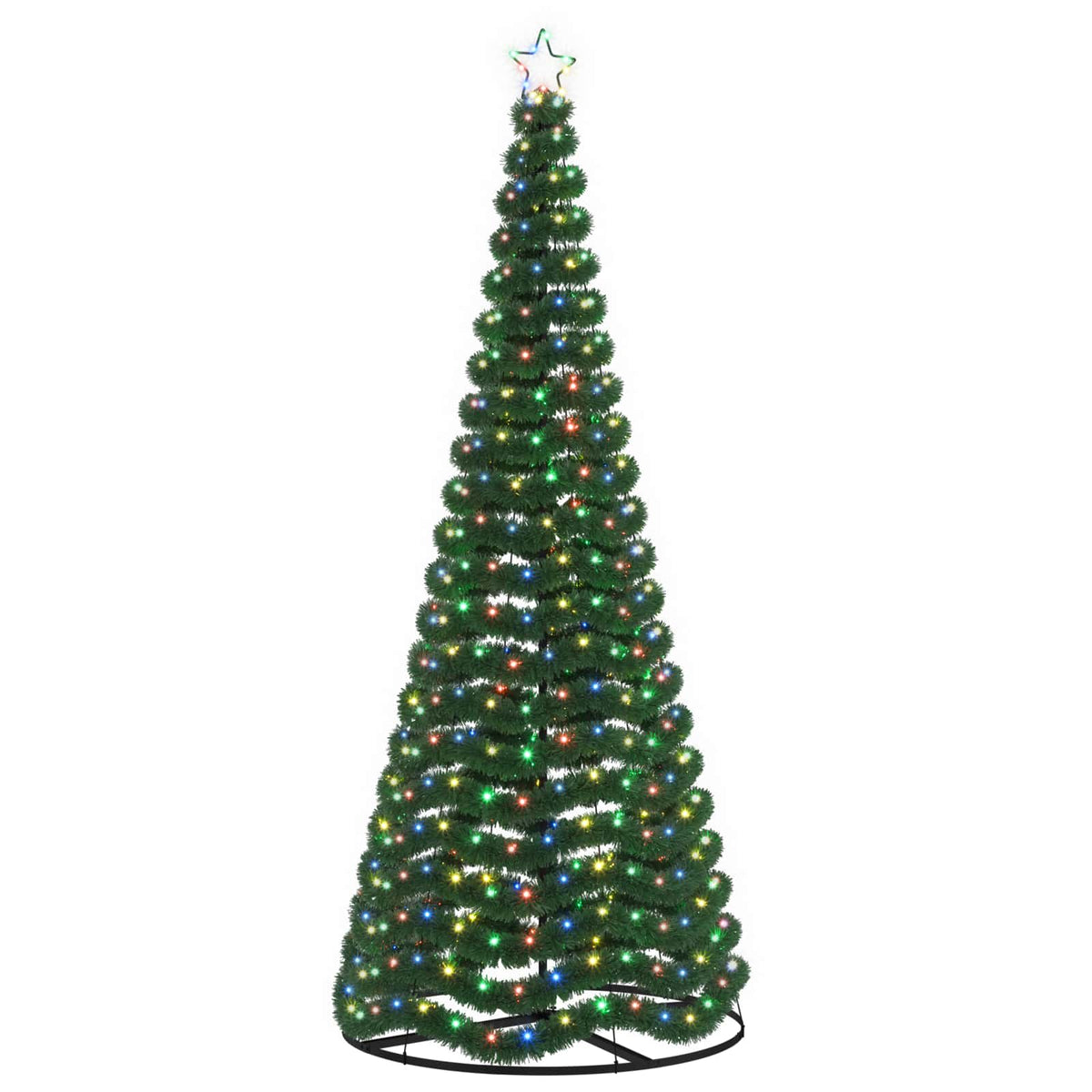 LED Tinsel Christmas Tree with Base EKENAS 250 cm 370 LEDs