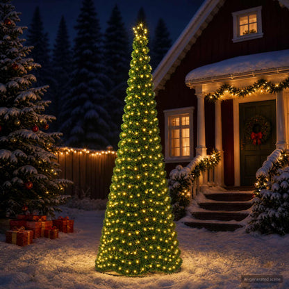 LED Tinsel Christmas Tree with Base EKENAS 300 cm 475 LEDs