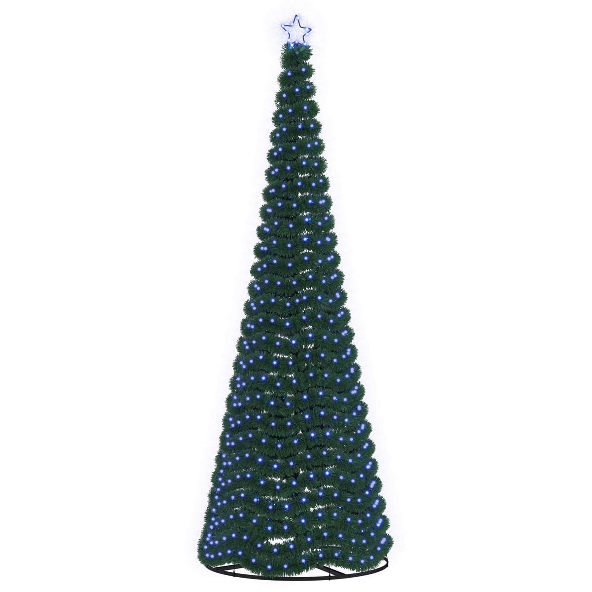 LED Tinsel Christmas Tree with Base EKENAS 300 cm 475 LEDs Blue