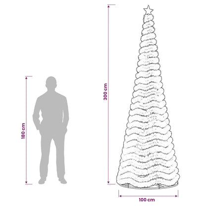 LED Tinsel Christmas Tree with Base EKENAS 300 cm 475 LEDs Blue