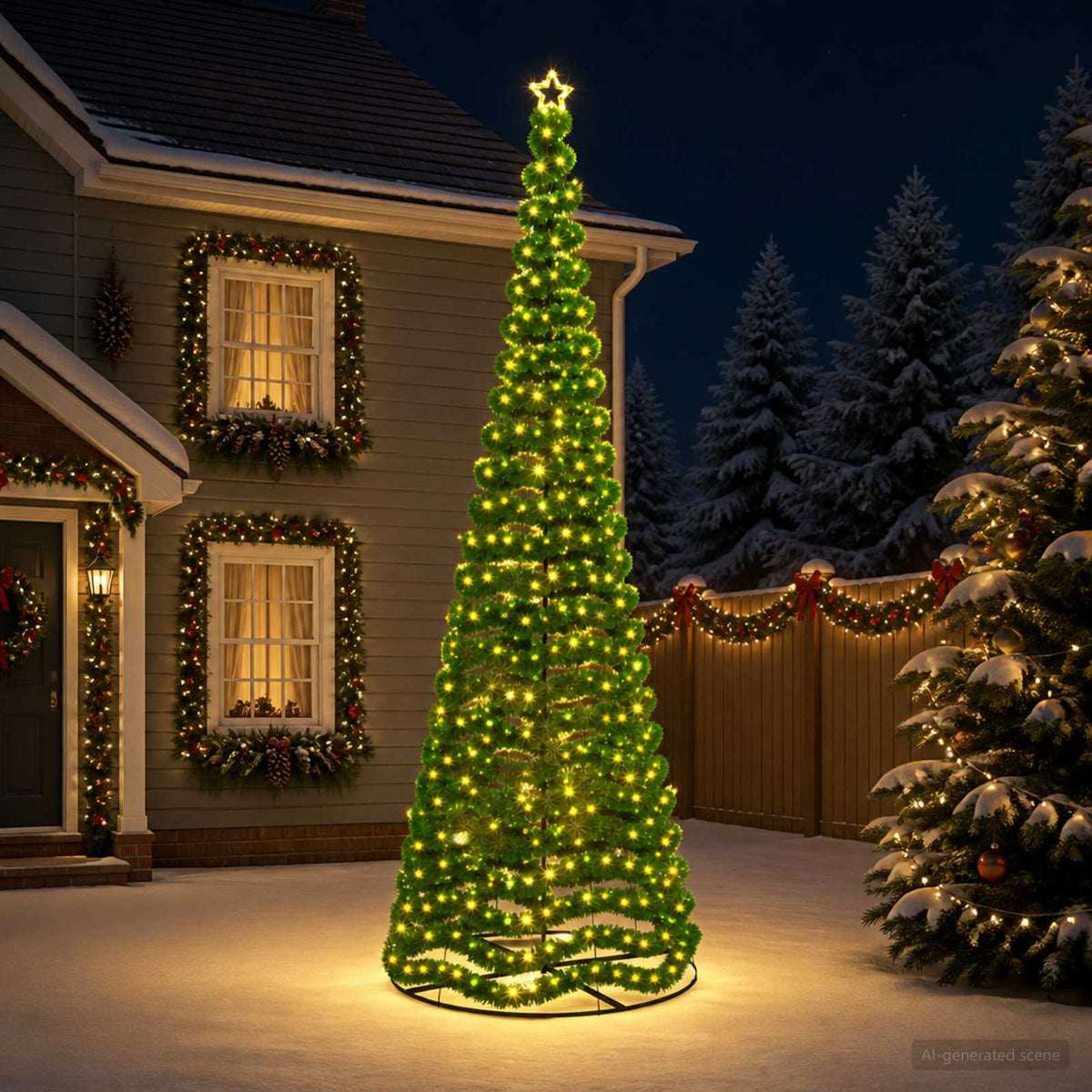 LED Tinsel Christmas Tree with Base EKENAS 400 cm 588 LEDs