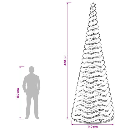 LED Tinsel Christmas Tree with Base EKENAS 400 cm 588 LEDs