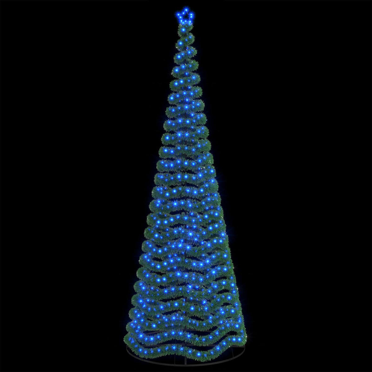 LED Tinsel Christmas Tree with Base EKENAS 400 cm 588 LEDs Blue