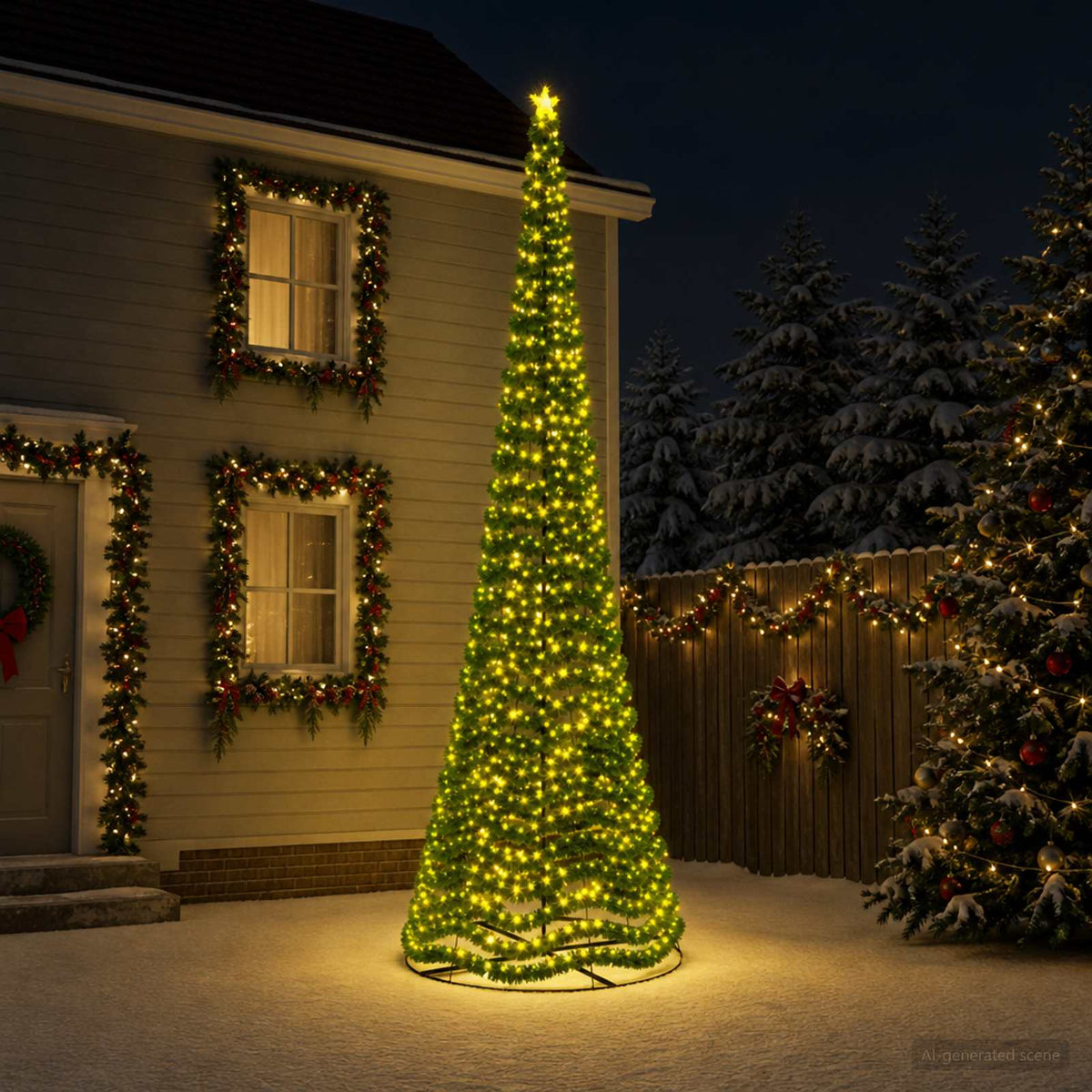 LED Tinsel Christmas Tree with Base EKENAS 500 cm 868 LEDs