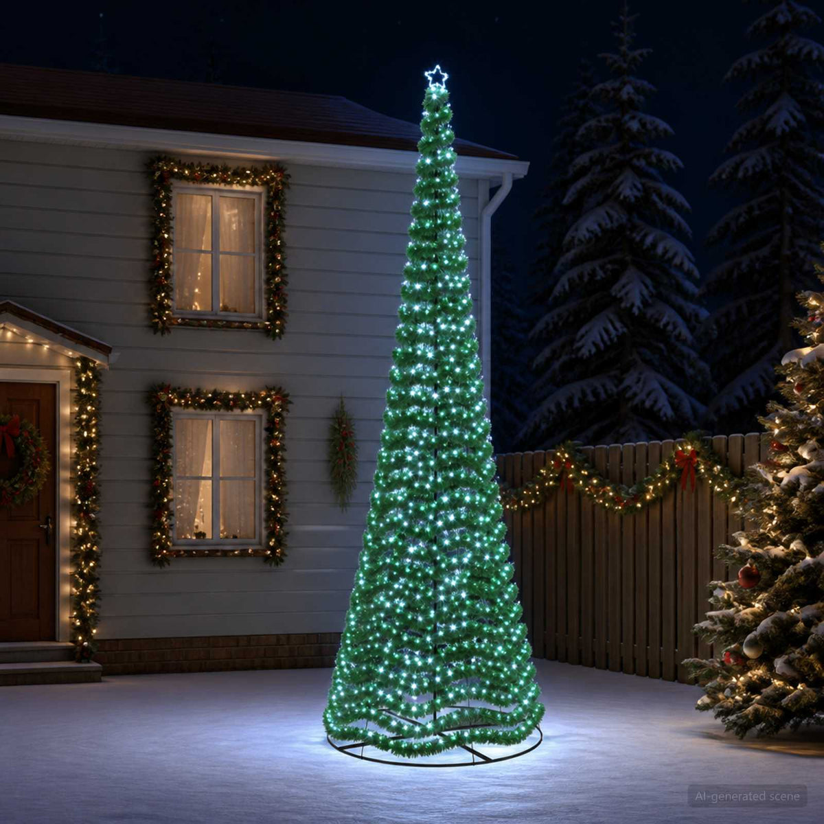 LED Tinsel Christmas Tree with Base EKENAS 500 cm 868 LEDs