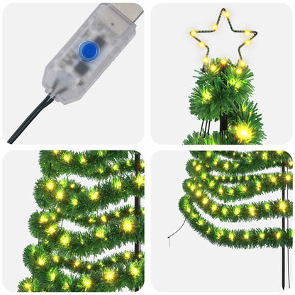 LED Tinsel Christmas Tree with Spike EKENAS 180 cm 220 LEDs