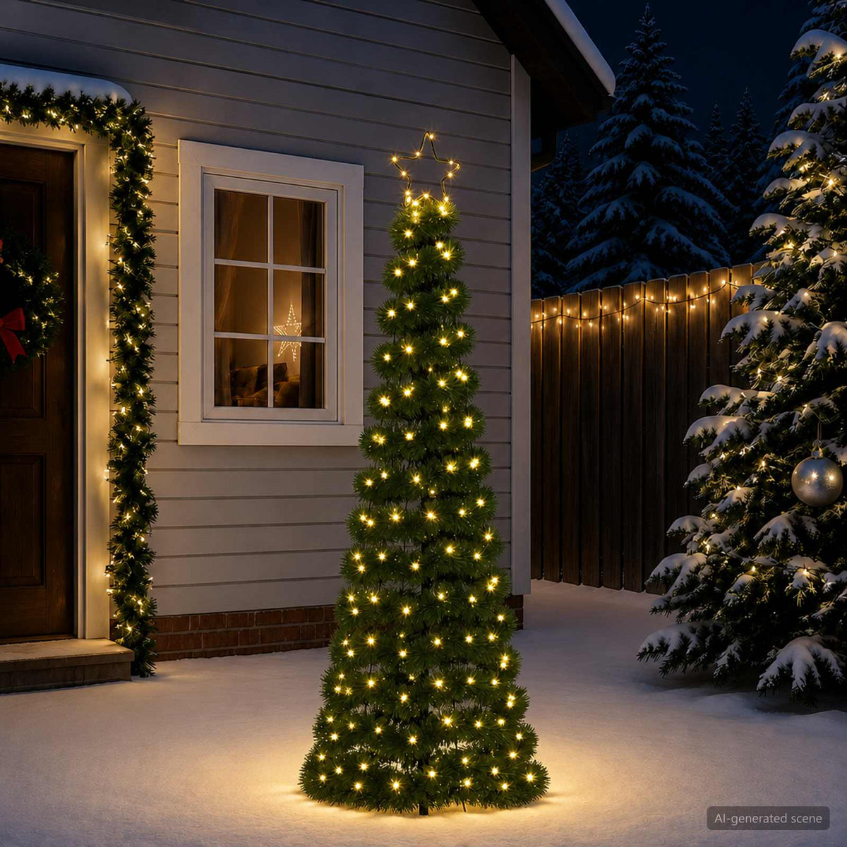 LED Tinsel Christmas Tree with Spike EKENAS 180 cm 220 LEDs