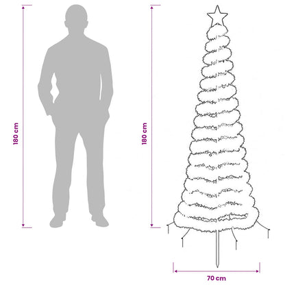 LED Tinsel Christmas Tree with Spike EKENAS 180 cm 220 LEDs