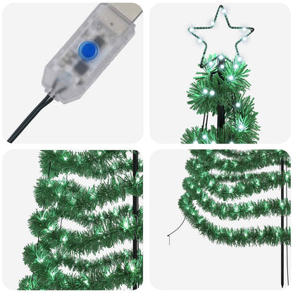 LED Tinsel Christmas Tree with Spike EKENAS 180 cm 220 LEDs
