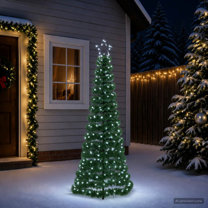 LED Tinsel Christmas Tree with Spike EKENAS 180 cm 220 LEDs