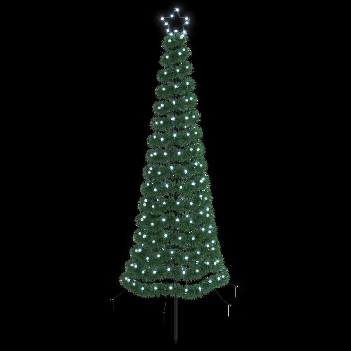 LED Tinsel Christmas Tree with Spike EKENAS 180 cm 220 LEDs