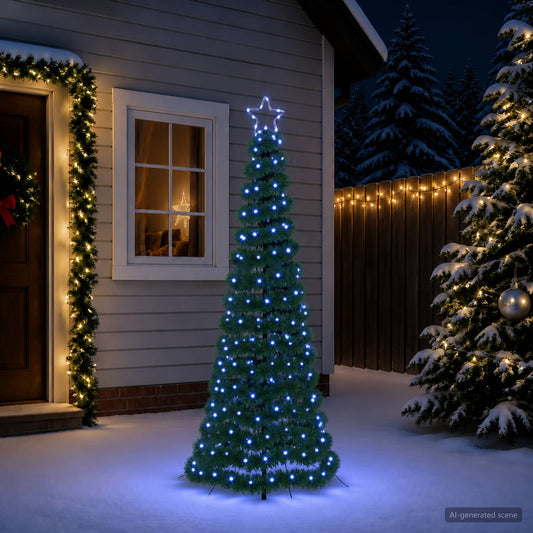 LED Tinsel Christmas Tree with Spike EKENAS 180 cm 220 LEDs