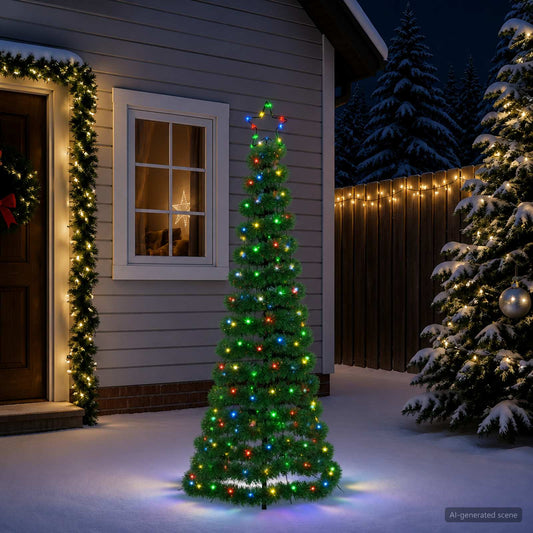 LED Tinsel Christmas Tree with Spike EKENAS 180 cm 220 LEDs