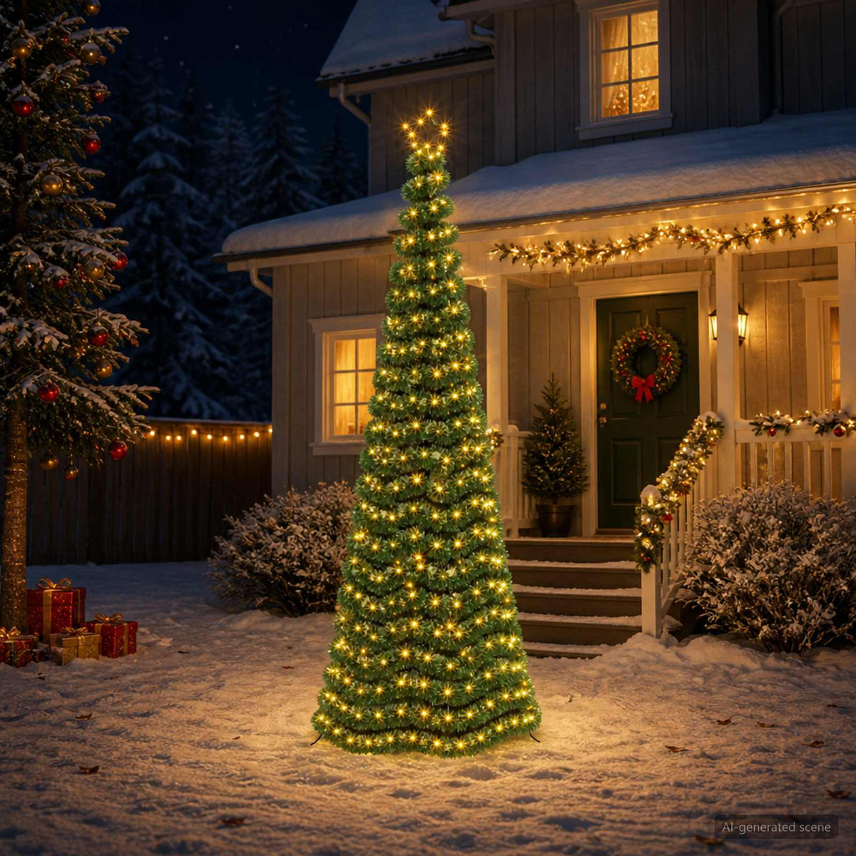 LED Tinsel Christmas Tree with Spike EKENAS 250 cm 370 LEDs