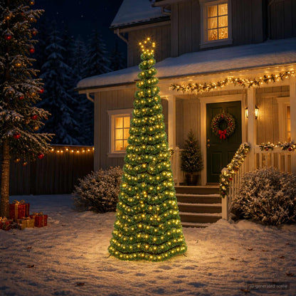 LED Tinsel Christmas Tree with Spike EKENAS 250 cm 370 LEDs