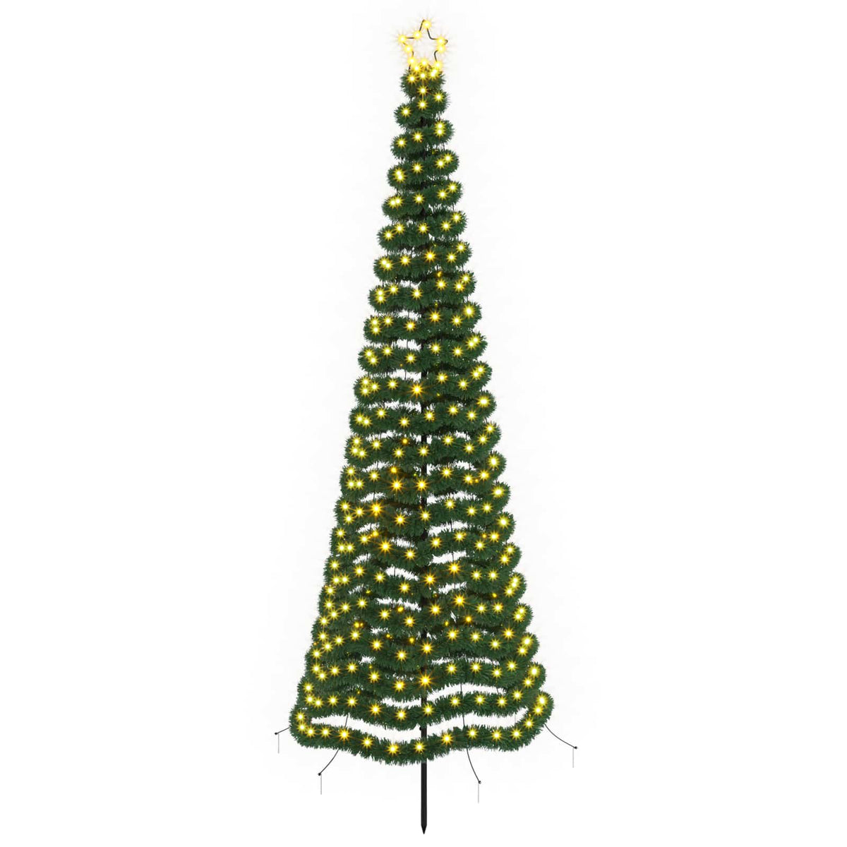 LED Tinsel Christmas Tree with Spike EKENAS 250 cm 370 LEDs