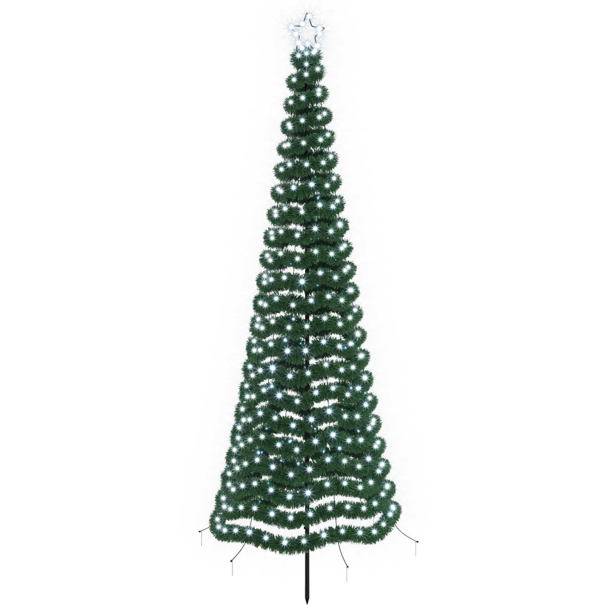 LED Tinsel Christmas Tree with Spike EKENAS 250 cm 370 LEDs