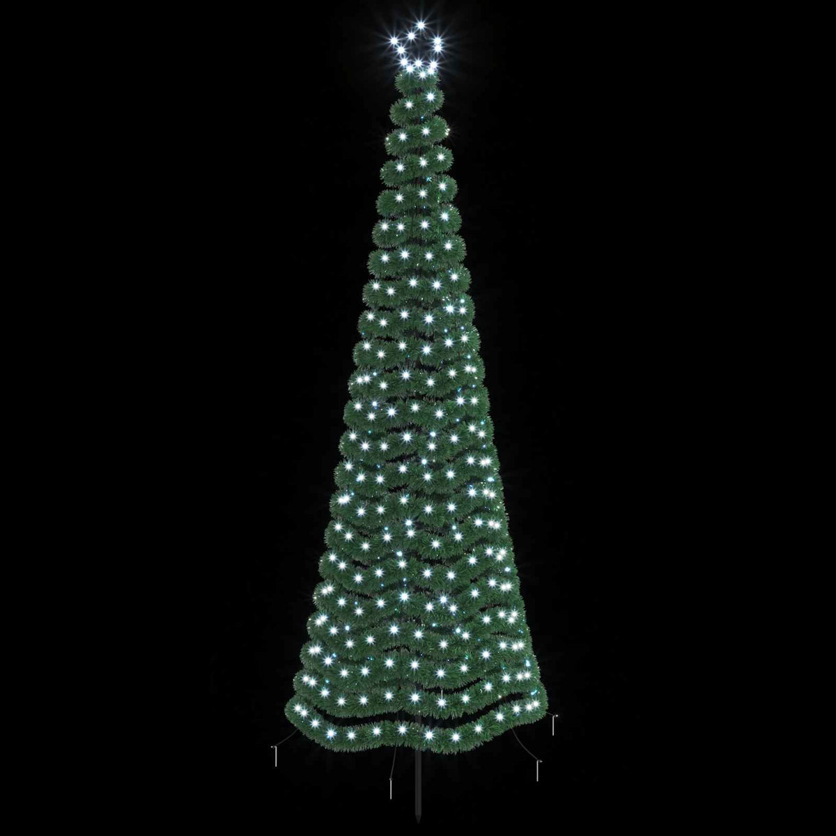 LED Tinsel Christmas Tree with Spike EKENAS 250 cm 370 LEDs