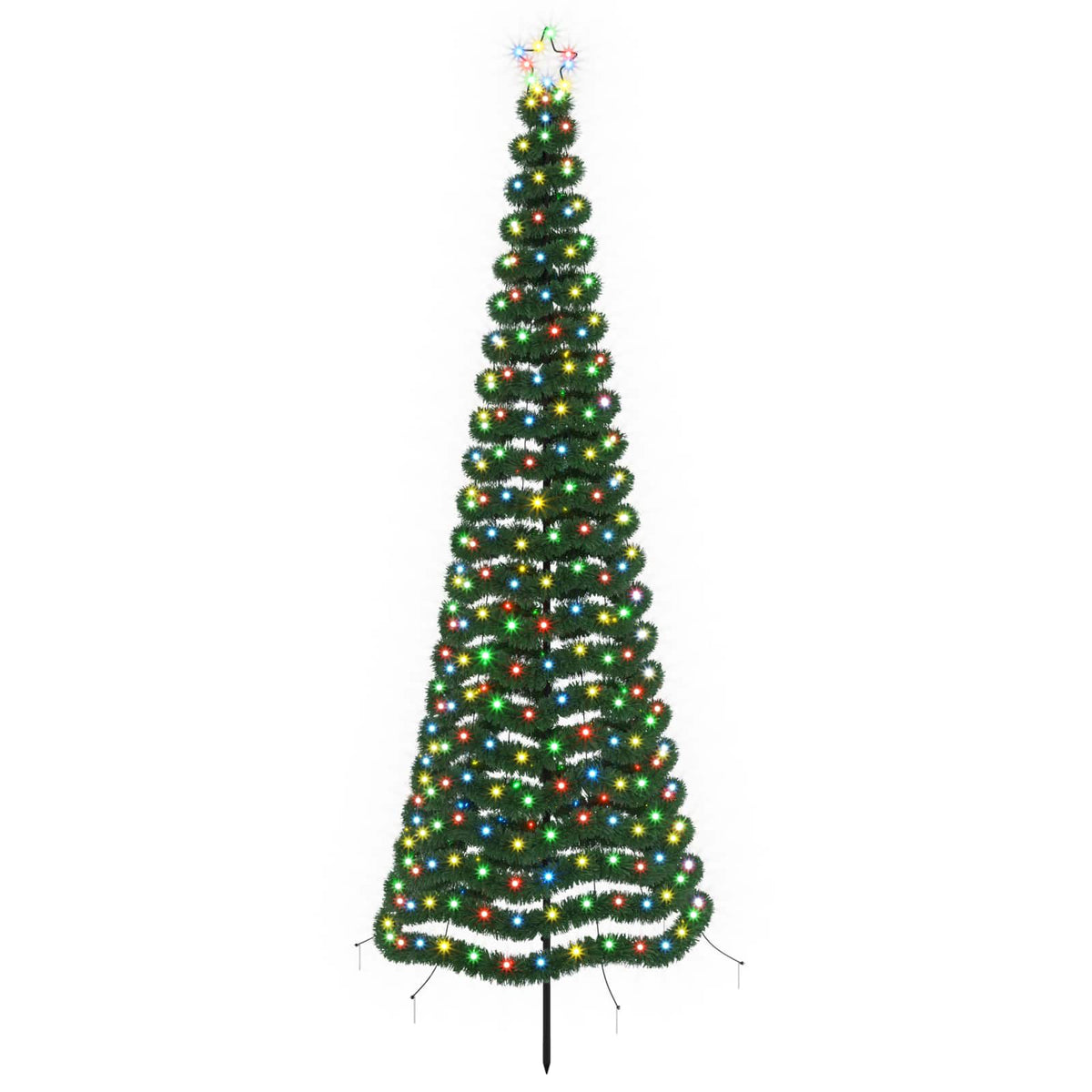 LED Tinsel Christmas Tree with Spike EKENAS 250 cm 370 LEDs