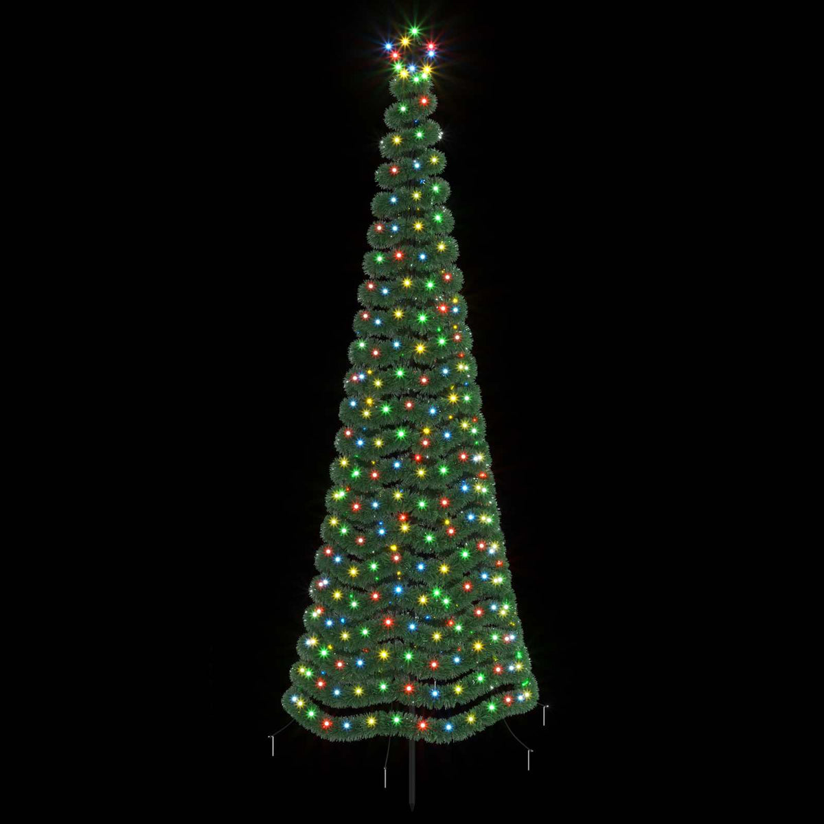 LED Tinsel Christmas Tree with Spike EKENAS 250 cm 370 LEDs