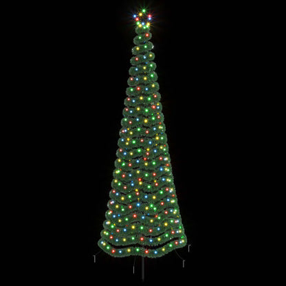 LED Tinsel Christmas Tree with Spike EKENAS 250 cm 370 LEDs