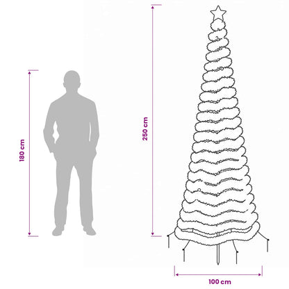LED Tinsel Christmas Tree with Spike EKENAS 250 cm 370 LEDs