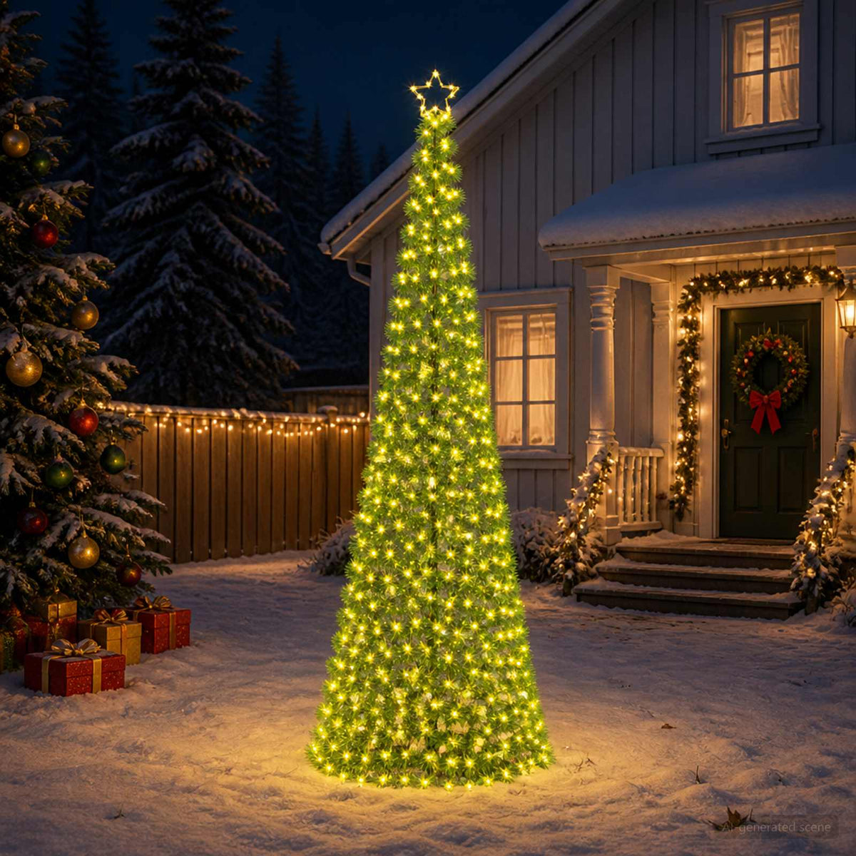 LED Tinsel Christmas Tree with Spike EKENAS 300 cm 475 LEDs