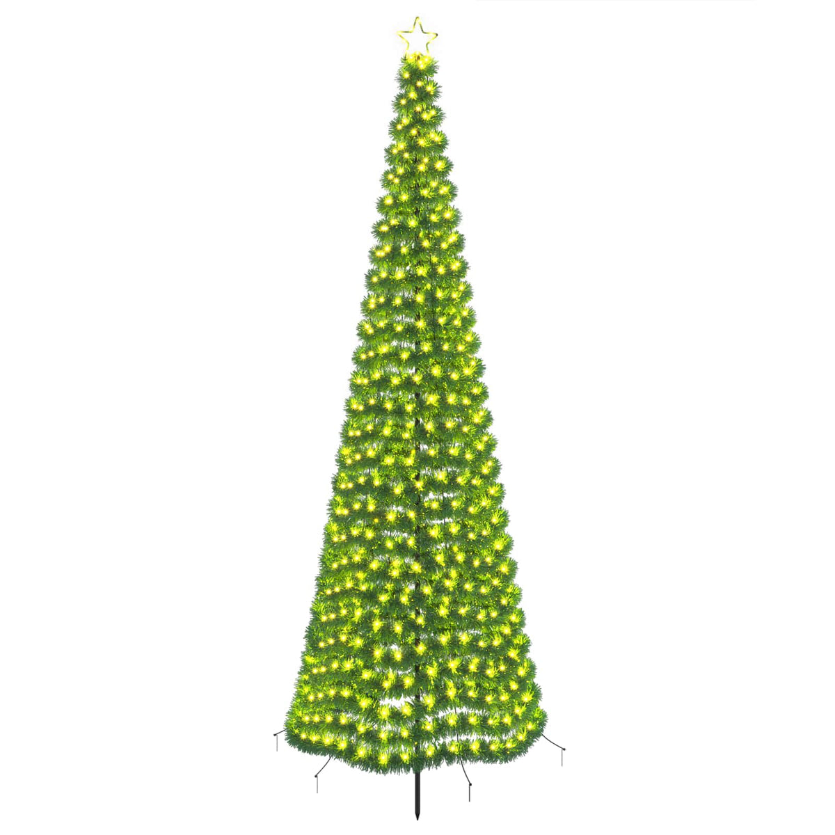 LED Tinsel Christmas Tree with Spike EKENAS 300 cm 475 LEDs