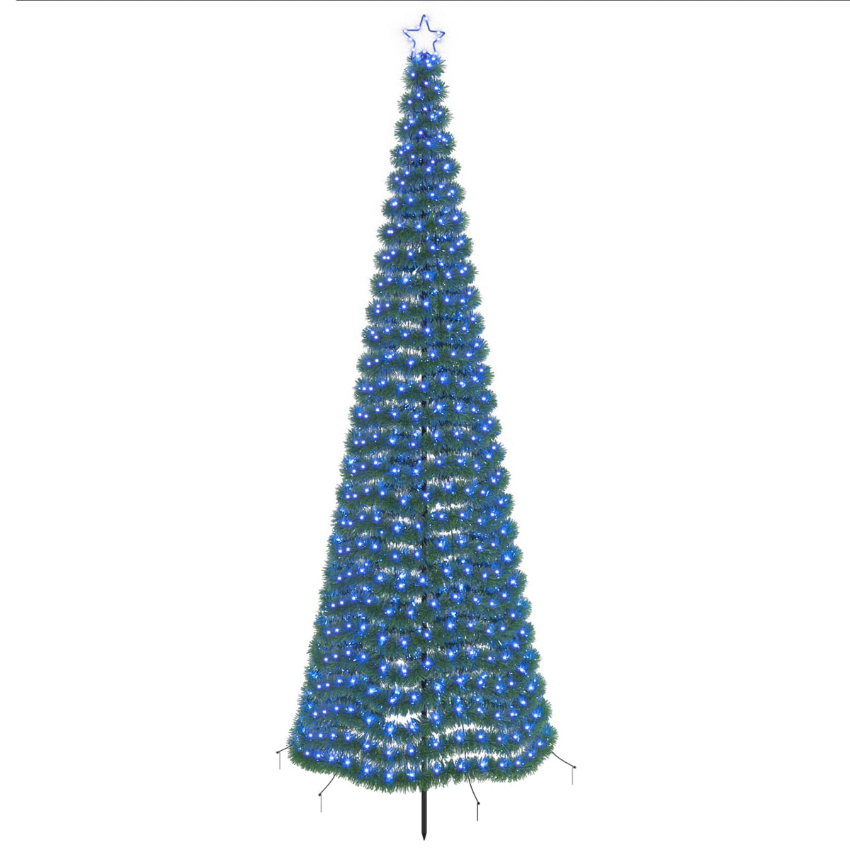 LED Tinsel Christmas Tree with Spike EKENAS 300 cm 475 LEDs