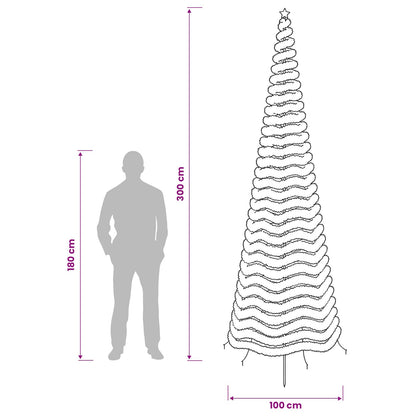 LED Tinsel Christmas Tree with Spike EKENAS 300 cm 475 LEDs