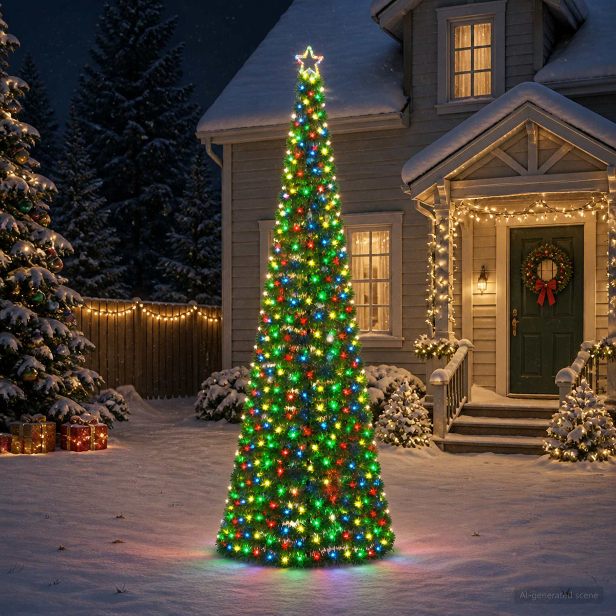 LED Tinsel Christmas Tree with Spike EKENAS 300 cm 475 LEDs