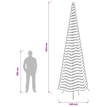 LED Tinsel Christmas Tree with Spike EKENAS 400 cm 588 LEDs