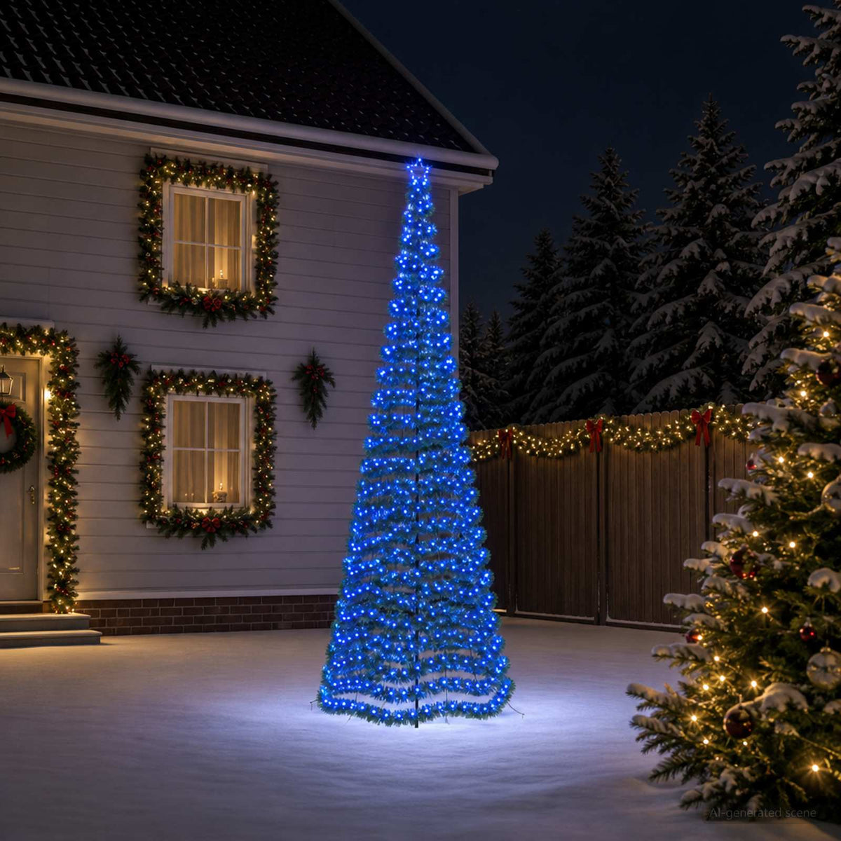 LED Tinsel Christmas Tree with Spike EKENAS 400 cm 588 LEDs