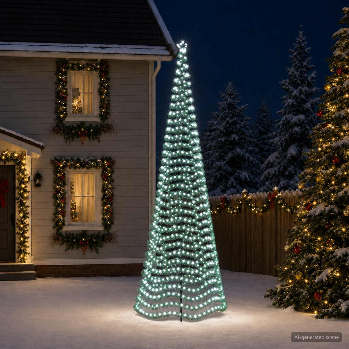 LED Tinsel Christmas Tree with Spike EKENAS 500 cm 868 LEDs