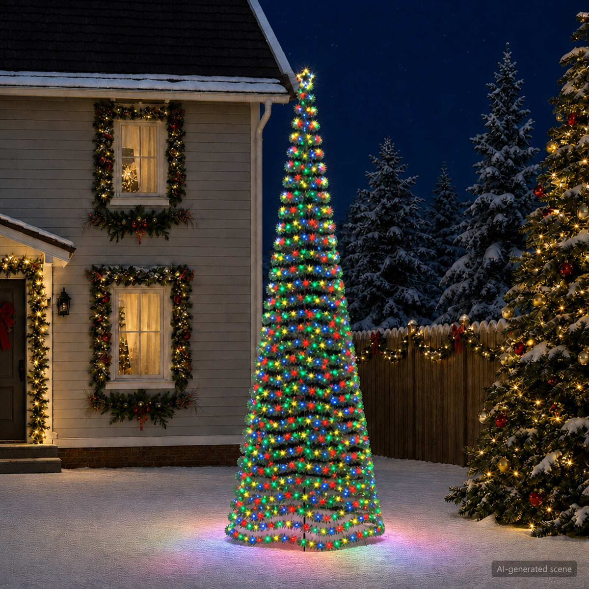 LED Tinsel Christmas Tree with Spike EKENAS 500 cm 868 LEDs