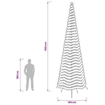 LED Tinsel Christmas Tree with Spike EKENAS 500 cm 868 LEDs