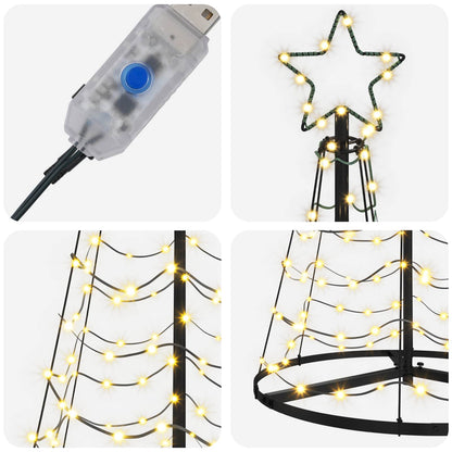 LED Spiral Christmas Tree with Base EKENAS 180 cm 220 LEDs