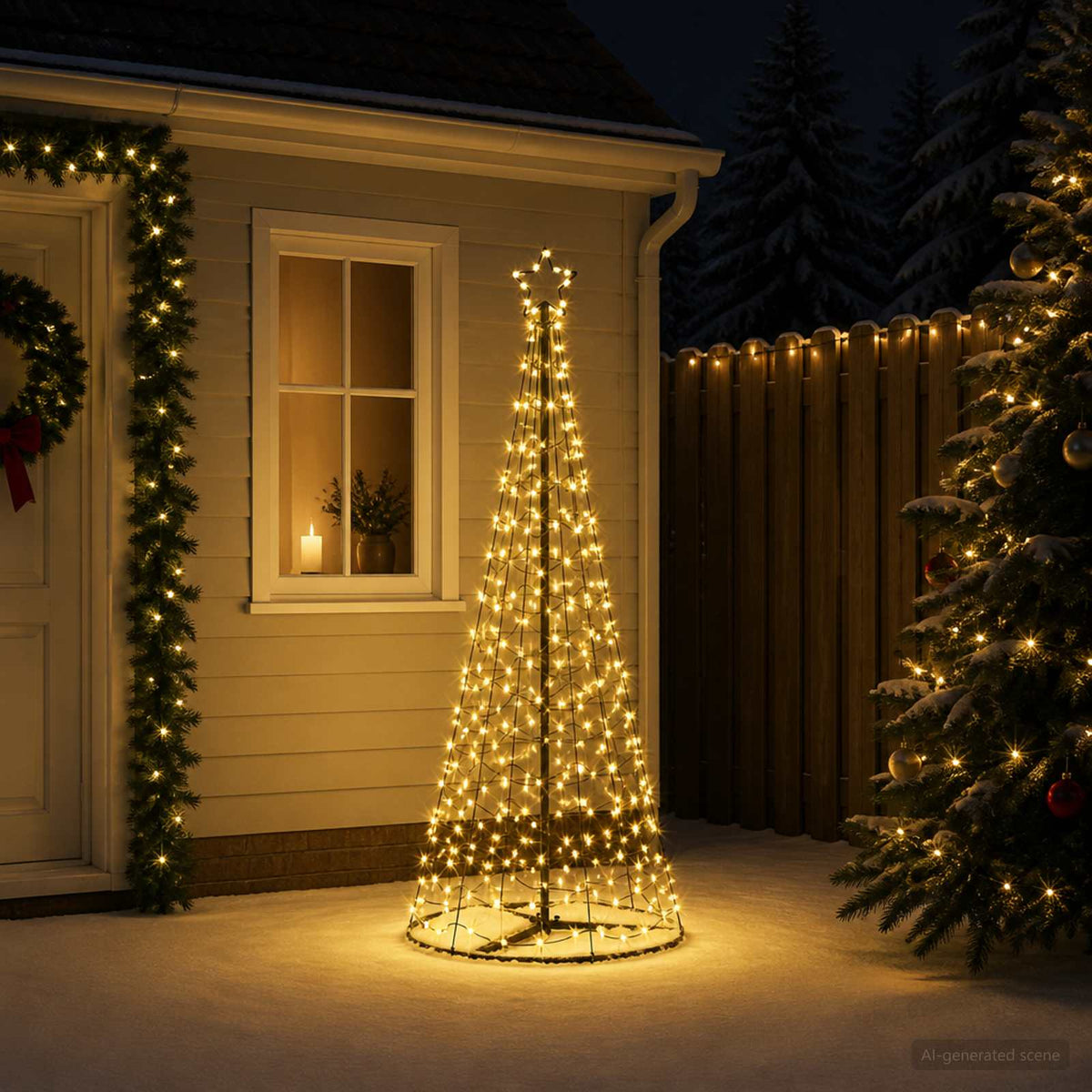 LED Spiral Christmas Tree with Base EKENAS 180 cm 220 LEDs