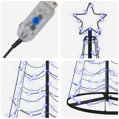LED Spiral Christmas Tree with Base EKENAS 180 cm 220 LEDs Blue