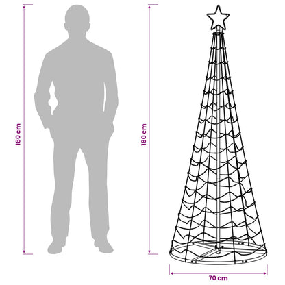 LED Spiral Christmas Tree with Base EKENAS 180 cm 220 LEDs Blue
