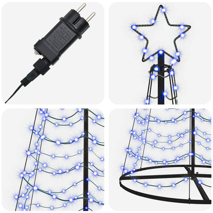 LED Spiral Christmas Tree with Base EKENAS 250 cm 370 LEDs Blue