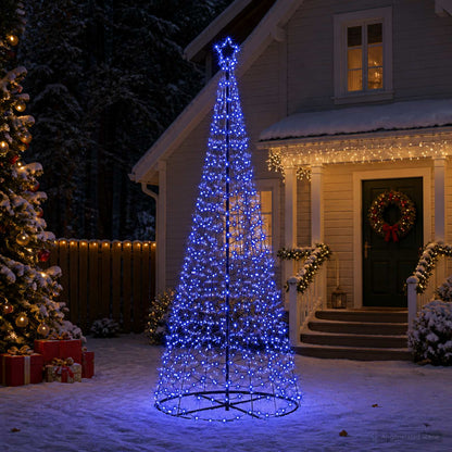 LED Spiral Christmas Tree with Base EKENAS 250 cm 370 LEDs Blue