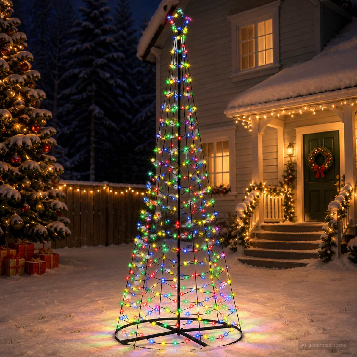 LED Spiral Christmas Tree with Base EKENAS 250 cm 370 LEDs