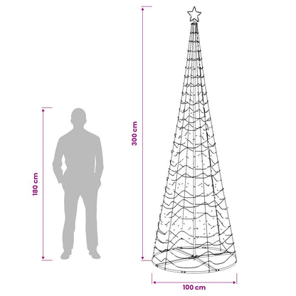 LED Spiral Christmas Tree with Base EKENAS 300 cm 475 LEDs Blue