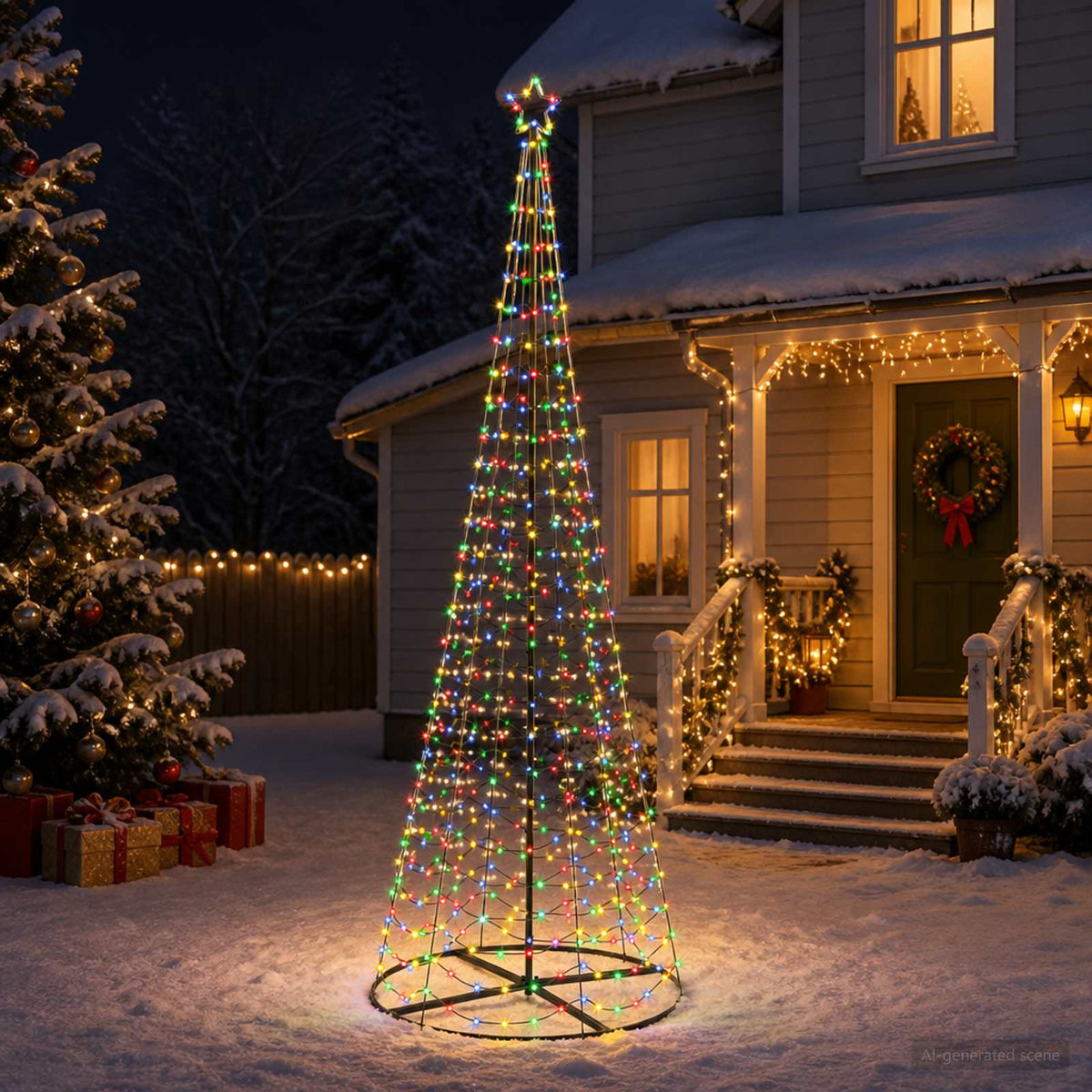 LED Spiral Christmas Tree with Base EKENAS 300 cm 475 LEDs