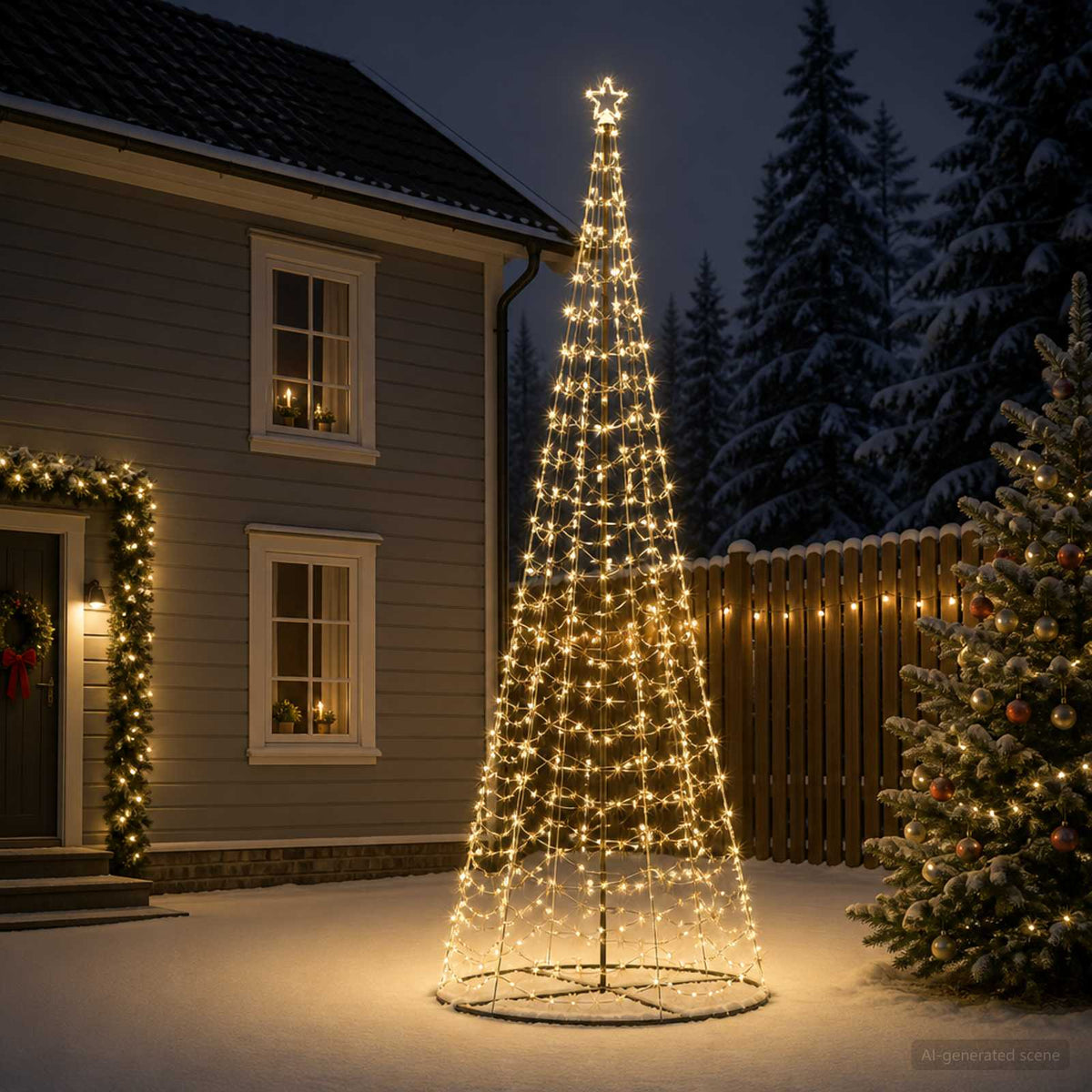 LED Spiral Christmas Tree with Base EKENAS 400 cm 588 LEDs